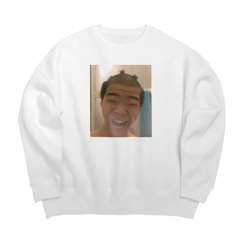 歓喜するハゲ坊主君 Big Crew Neck Sweatshirt