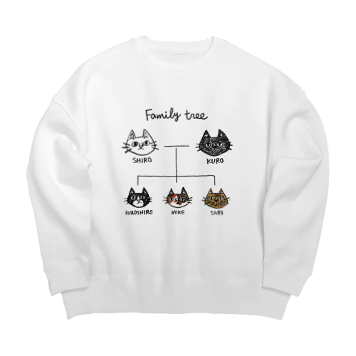 family tree -にゃんこの家系図- Big Crew Neck Sweatshirt