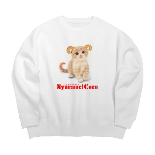 萌獣 猫 ニャラメルコーン Big Crew Neck Sweatshirt