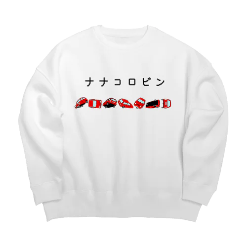 赤　ナナコロビン Big Crew Neck Sweatshirt