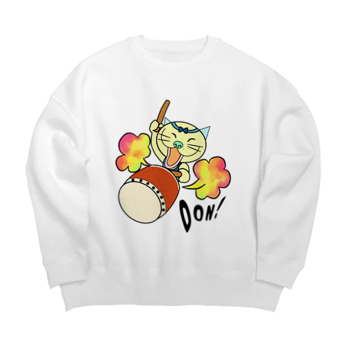 太鼓のドラ　背面プリント Big Crew Neck Sweatshirt