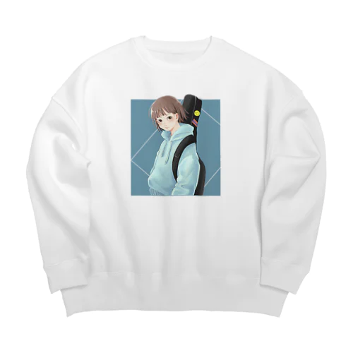 blue  Big Crew Neck Sweatshirt