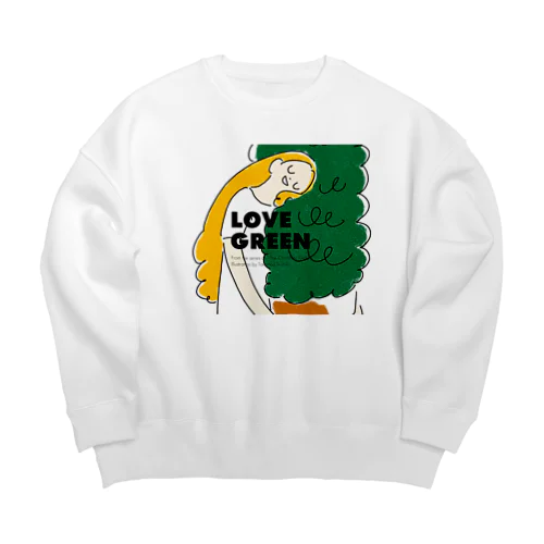 LOVE GREEN with logo Big Crew Neck Sweatshirt