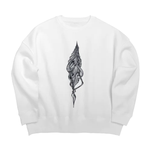 巻貝（黒） Big Crew Neck Sweatshirt