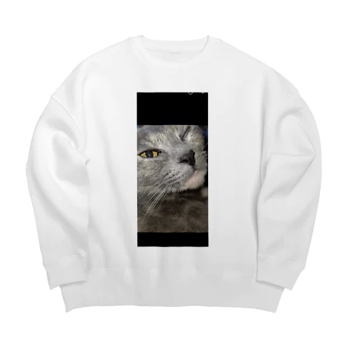 ウィンク猫 Big Crew Neck Sweatshirt