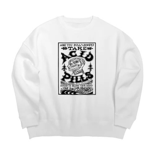 TAKE ACID PILLS_BLK Big Crew Neck Sweatshirt