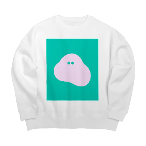 ピンクとエメラルドのおばけ Big Crew Neck Sweatshirt