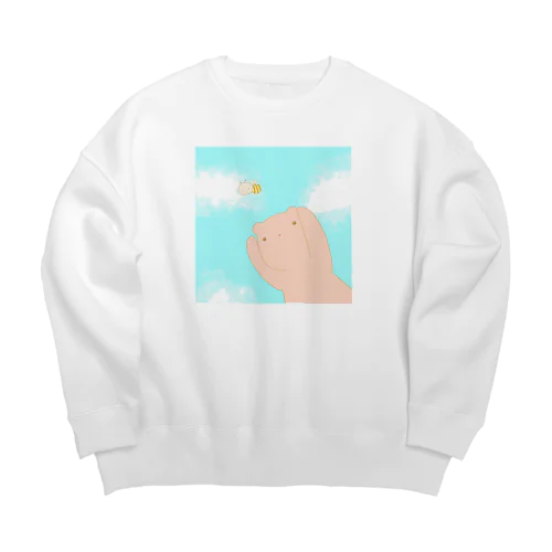 ハチとクマ（淡） Big Crew Neck Sweatshirt