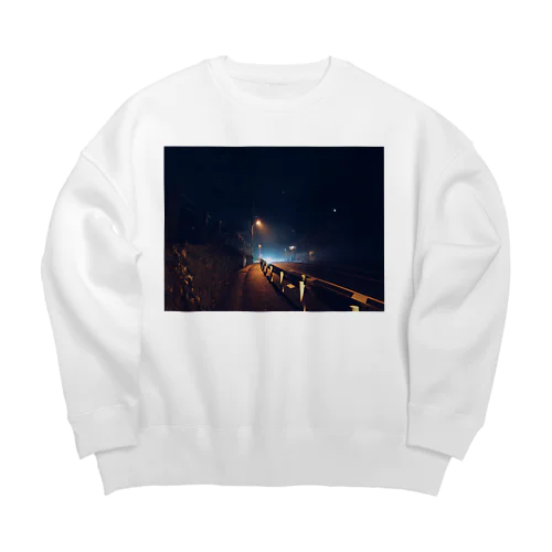 夜道のフォト Big Crew Neck Sweatshirt