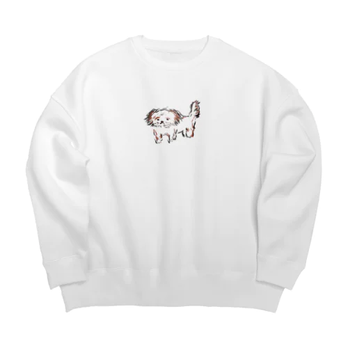 きたないいぬ Big Crew Neck Sweatshirt