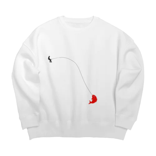 釣られる真鯛 Big Crew Neck Sweatshirt