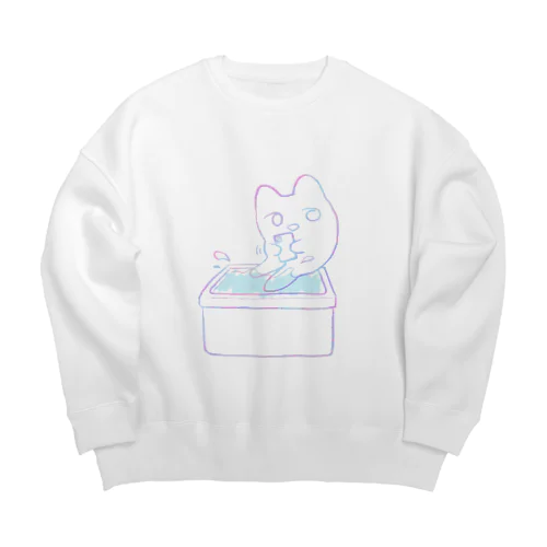 風呂場で麻雀をする全裸の生き物 Big Crew Neck Sweatshirt