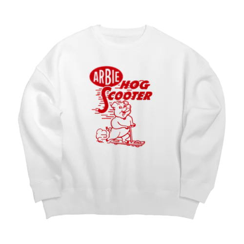 Arbie Scooter Feeds_RED Big Crew Neck Sweatshirt