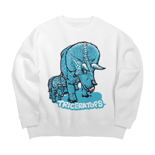 TRICERATOPS（成体と幼体） Big Crew Neck Sweatshirt