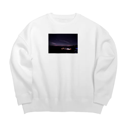 四国カルストの夜 Big Crew Neck Sweatshirt