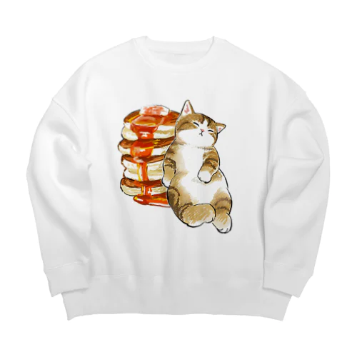 パンケーキにゃん　４段重ね Big Crew Neck Sweatshirt