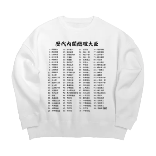 歴代内閣総理大臣一覧 Big Crew Neck Sweatshirt