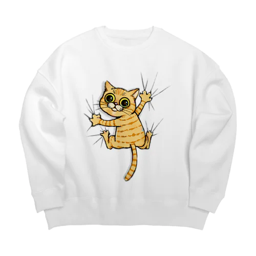 しがみつくねこ Big Crew Neck Sweatshirt