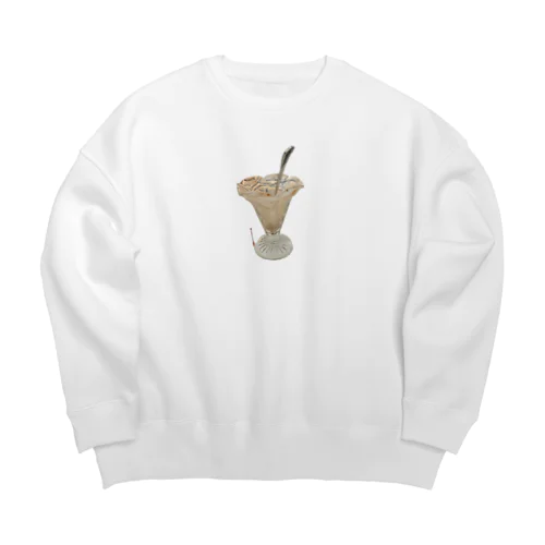 綺麗に食べましたよ、私！！ Big Crew Neck Sweatshirt