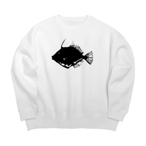 カワハギの魚拓 Big Crew Neck Sweatshirt