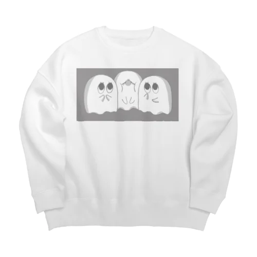 ひそひそおばけたち Big Crew Neck Sweatshirt