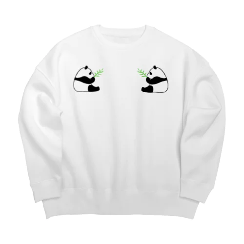 笹を食べるパンダ Big Crew Neck Sweatshirt