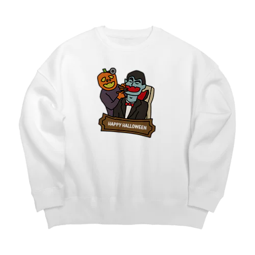 ハロウィンの為に歯の治療も欠かさないドラキュラ Big Crew Neck Sweatshirt