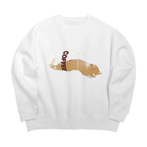 猫は液体ーMilk coffeeー Big Crew Neck Sweatshirt