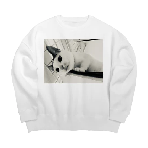 白黒白キジ Big Crew Neck Sweatshirt