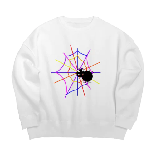 カラフル蜘蛛の巣 Big Crew Neck Sweatshirt