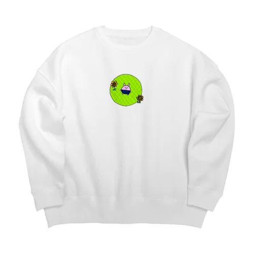 うさちゃん原っぱ Big Crew Neck Sweatshirt