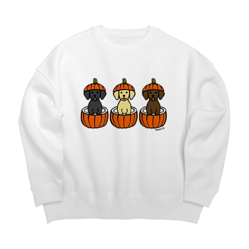 ハロウィンかぼちゃのラブラドール Big Crew Neck Sweatshirt
