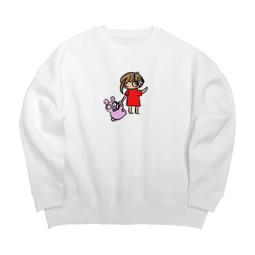 みいちゃんとうぶーう Big Crew Neck Sweatshirt