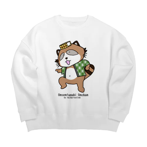 温泉たぬきのおんちゃんスウェット(矢絣) Big Crew Neck Sweatshirt