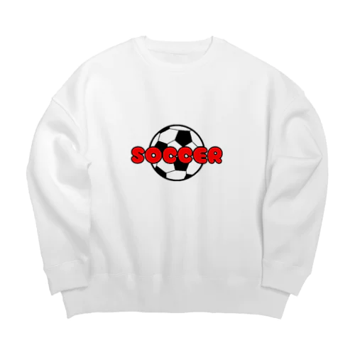 サッカーボール柄（レッド） Big Crew Neck Sweatshirt