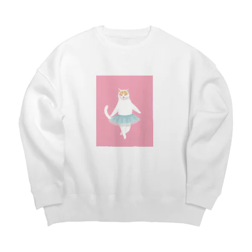 バレリーナねこ Big Crew Neck Sweatshirt