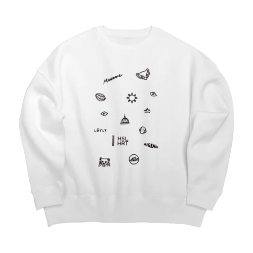 フィンランドの概念 (黒/タテ) Big Crew Neck Sweatshirt