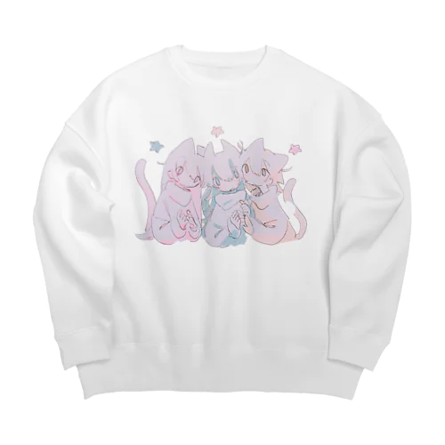 ねこんぺいと Big Crew Neck Sweatshirt