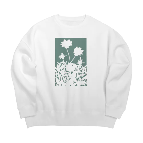 花咲く小径③あお Big Crew Neck Sweatshirt