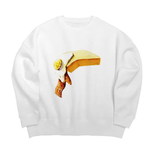 「ベーコンエッグ・トースト」イラスト Big Crew Neck Sweatshirt