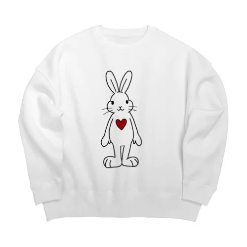 熱いハートを宿したうさぎちゃん Big Crew Neck Sweatshirt