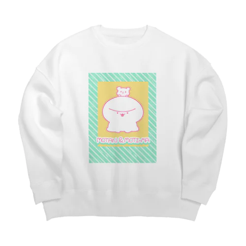 もたん&もち～ま(いぬとくま) Big Crew Neck Sweatshirt