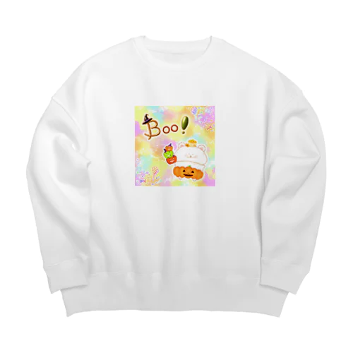 《ハロウィン》06＊かぼちゃパンツのしろくま＊パステル背景ver. Big Crew Neck Sweatshirt