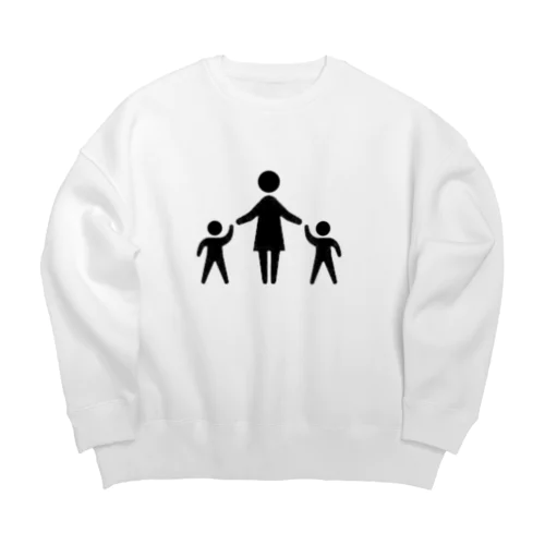 ♂×  ♂白 Big Crew Neck Sweatshirt