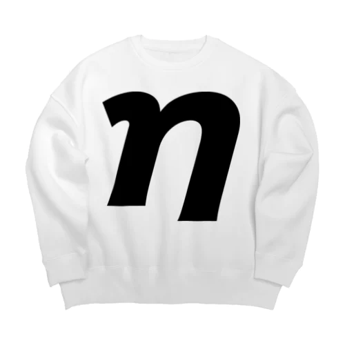 ηイータ・ギリシャ文字（黒） Big Crew Neck Sweatshirt