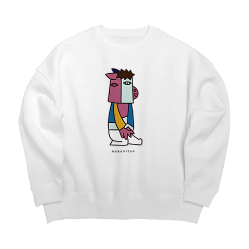 馬キュビズム風 Big Crew Neck Sweatshirt