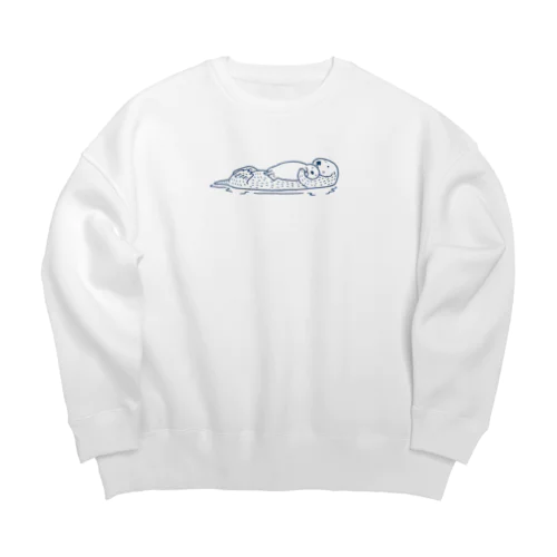 ラッッッコ「横向きだっこ親子」 Big Crew Neck Sweatshirt