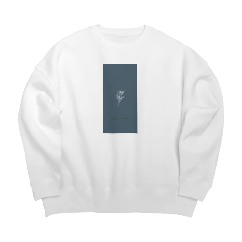 かすみ草 くすみブルー Big Crew Neck Sweatshirt