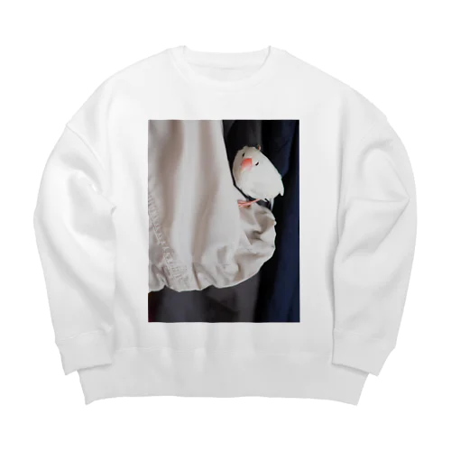 てのひら文鳥もんちゃん Big Crew Neck Sweatshirt