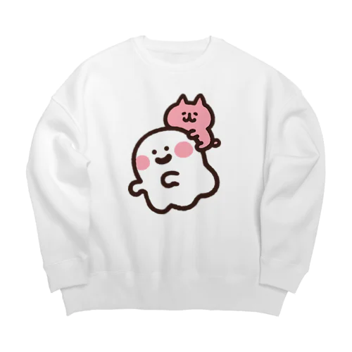 おばけとネコちゃん Big Crew Neck Sweatshirt